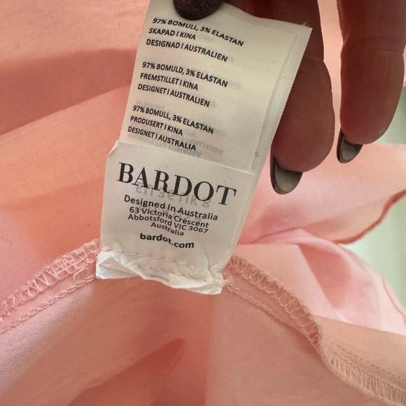 BARDOT Revolve Pink Leoni Cotton Mini Shirtdress Size Small/ US 4 - Picture 5 of 9
